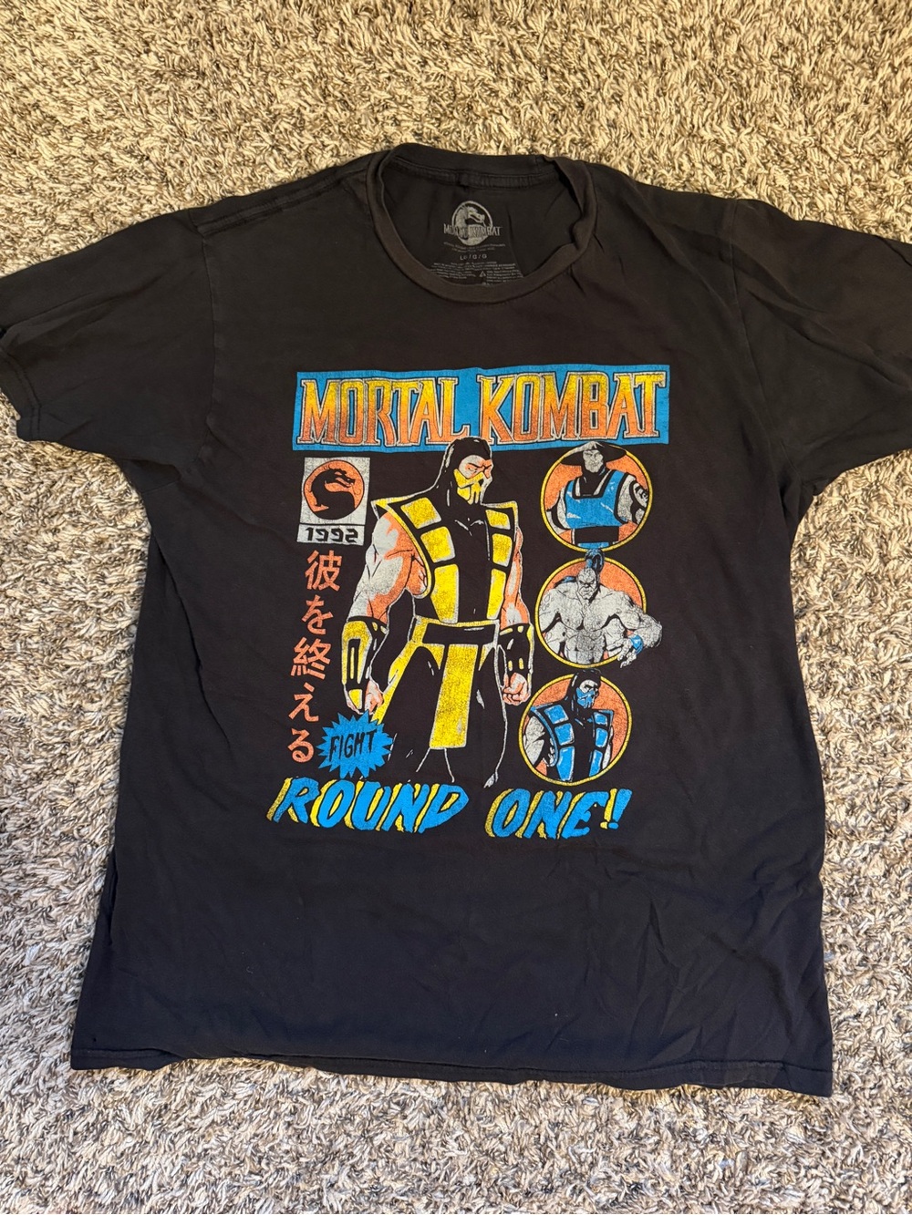 Vintage Mortal Kombat Black Graphic Tee - Scorpion Design